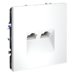 Розетка компьютерная встраиваемая VOLTUM S70 двойная RJ45+RJ45 кат.6, (белый матовый)
