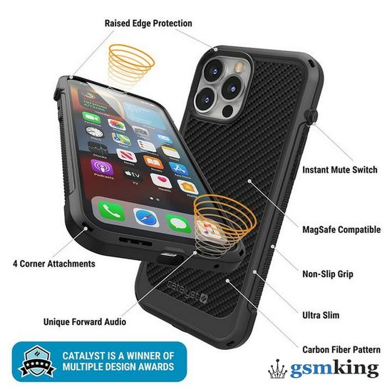 Catalyst Vibe Impact Case for iPhone 13 Pro Max Carbon Stealth Black (Чёрный)