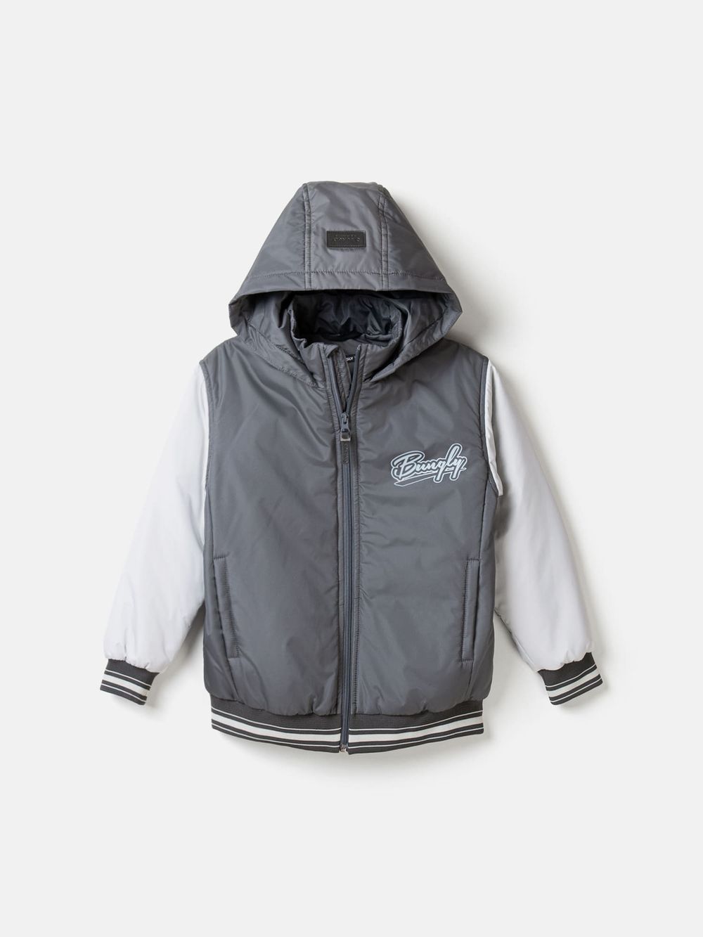 Бомбер с капюшоном "Графит" утепленный 7+