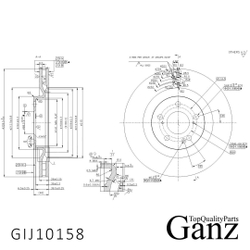 Диск тормозной передний с покрытием HAVAL Dargo (22-) GANZ GIJ10158