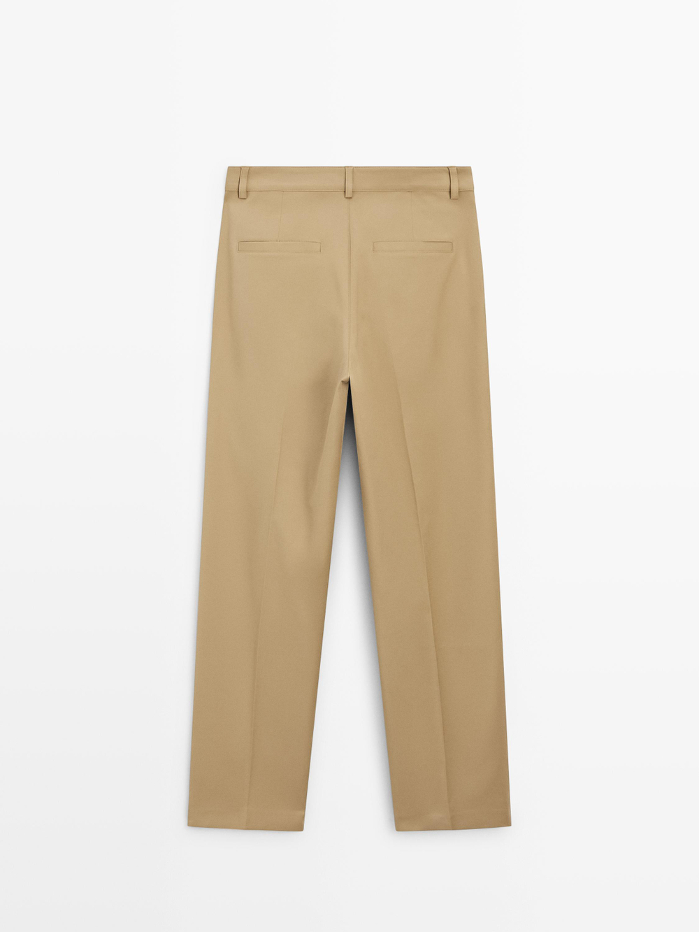 Massimo Dutti Брюки прямого кроя со складками, песочно-коричневый