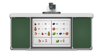 Рельсовая система для инт. доски 4000х1500(2000х1500х90) меловая