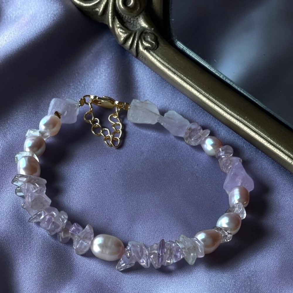 Браслет. Аметист и Жемчуг