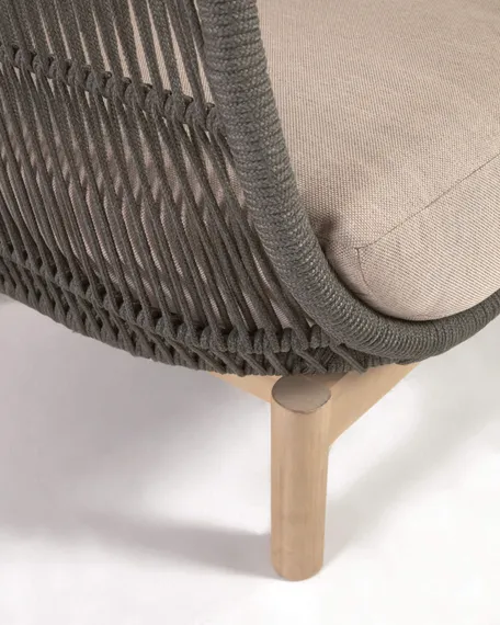 Уличное кресло Catalina, зеленый корд, массив акации