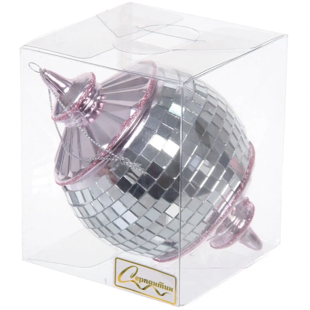 Елочная игрушка «Новогодняя дискотека» 8*8*13 см, розовый