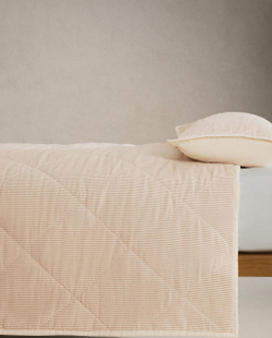 Zara Home покрывало детское из хлопка, синий, в полоску
