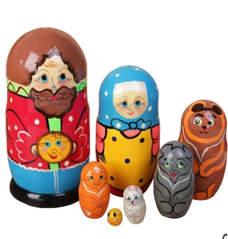 Матрешка "Колобок" 7 кукольная. Высота самой большой куклы 17-20см