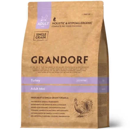 Grandorf Turkey, Adult Mini для мелких пород (Индейка)