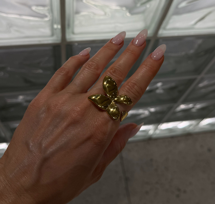 Кольцо Flower gold