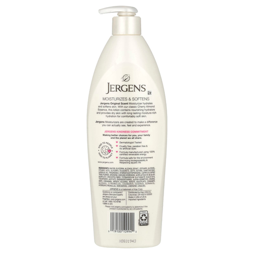 Jergens, Original Scent, увлажняющее средство для сухой кожи, вишня и миндаль, 621 мл (21 жидк. унция)