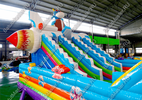 Коммерческий батут "Космические зверята" 14*7*6 м