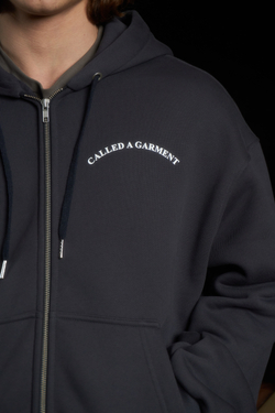 Худи Called a Garment Stamp Heavy Cotton Zip Hoodie "Charcoal Blue"