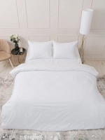 Постельное белье Евро поплин IDEASON 3 предмета белый