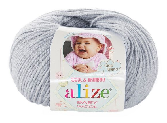 Пряжа Baby wool ( Alize) 52 Талая вода, фото