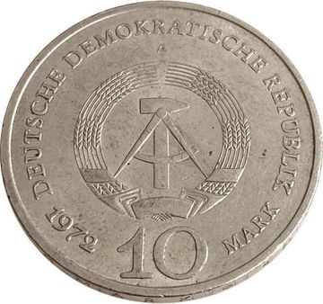 10 марок 1972 Германия (ГДР) «Мемориал "Бухенвальд" около Веймара»