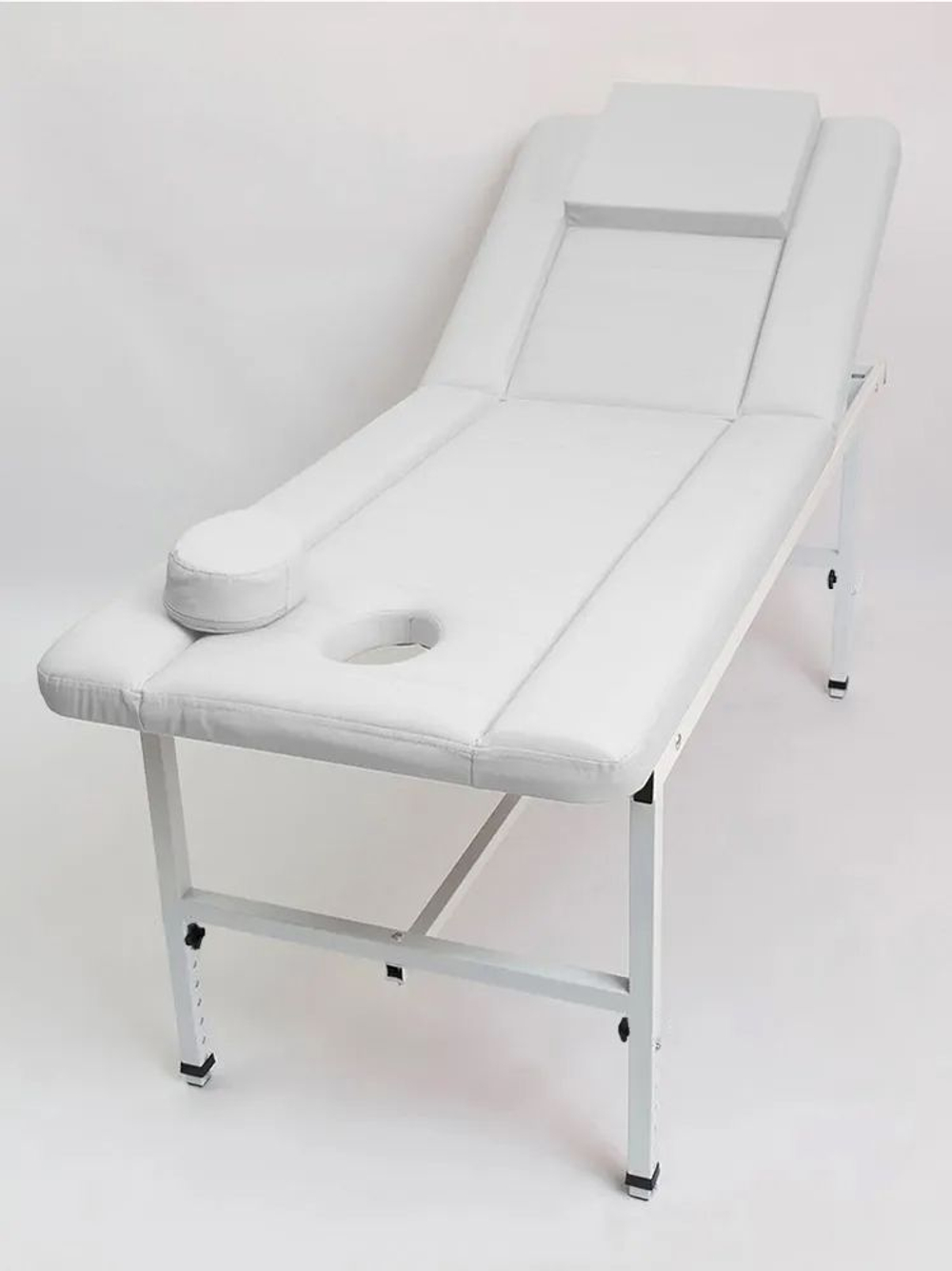 Массажный стол стационарный с прошивкой Massagecomplekt, с регулировкой высоты и вырезом для лица, 190*70, черный