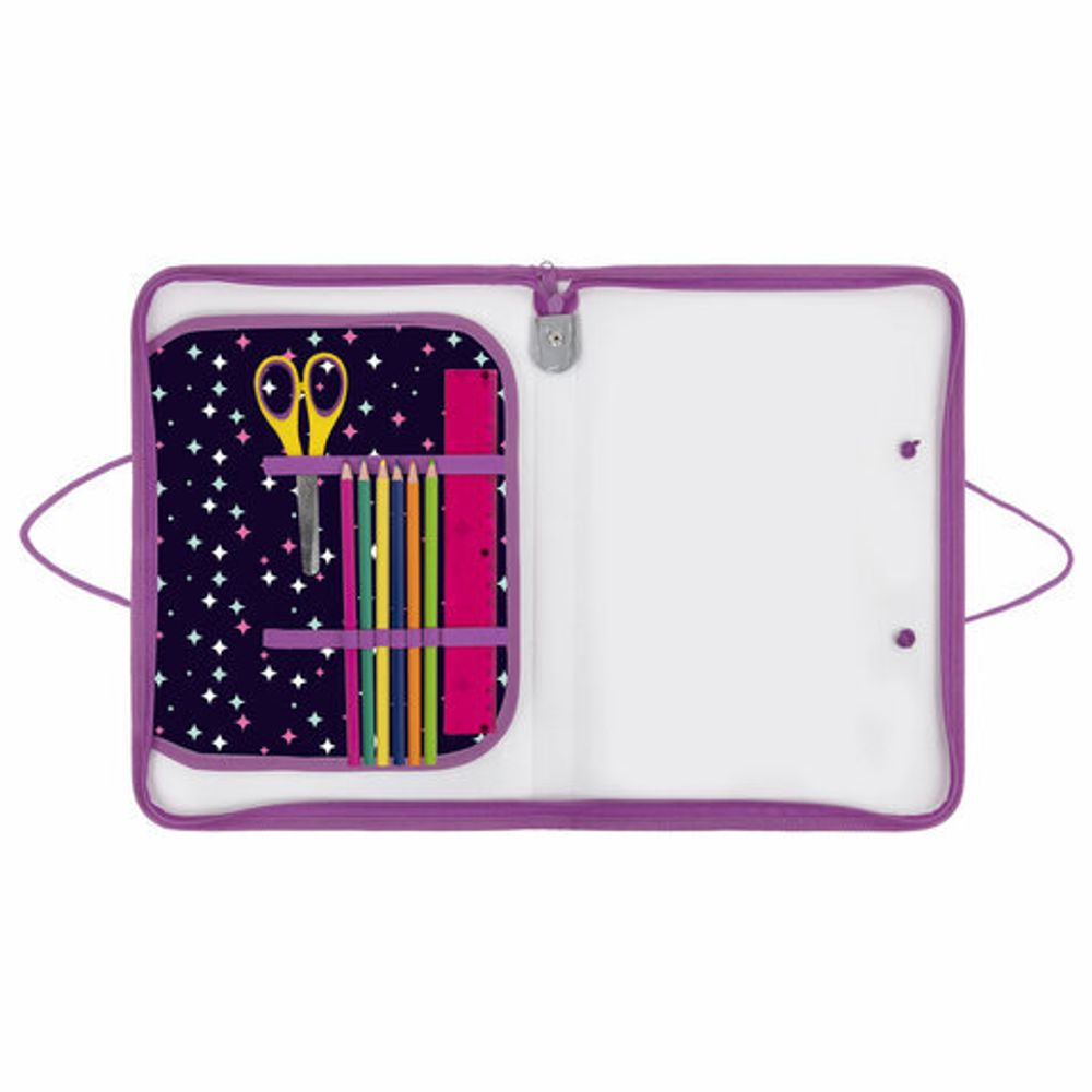 Папка для труда на молнии с ручками ПИФАГОР А4, 1 отделение, пластик, органайзер, "Leapfrog", 273388