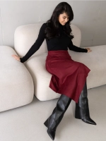 Юбка замшевая трапеция миди