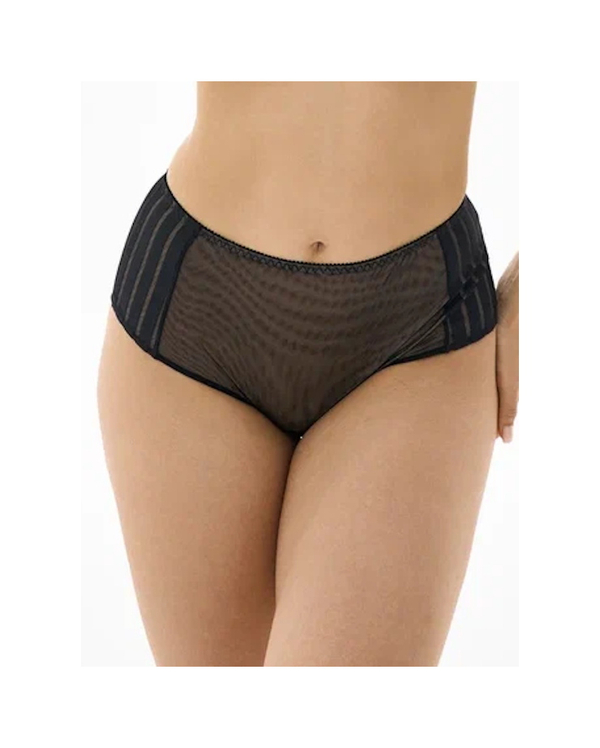 Трусы Zebra слипы с высокой линией талии (черный/скин)