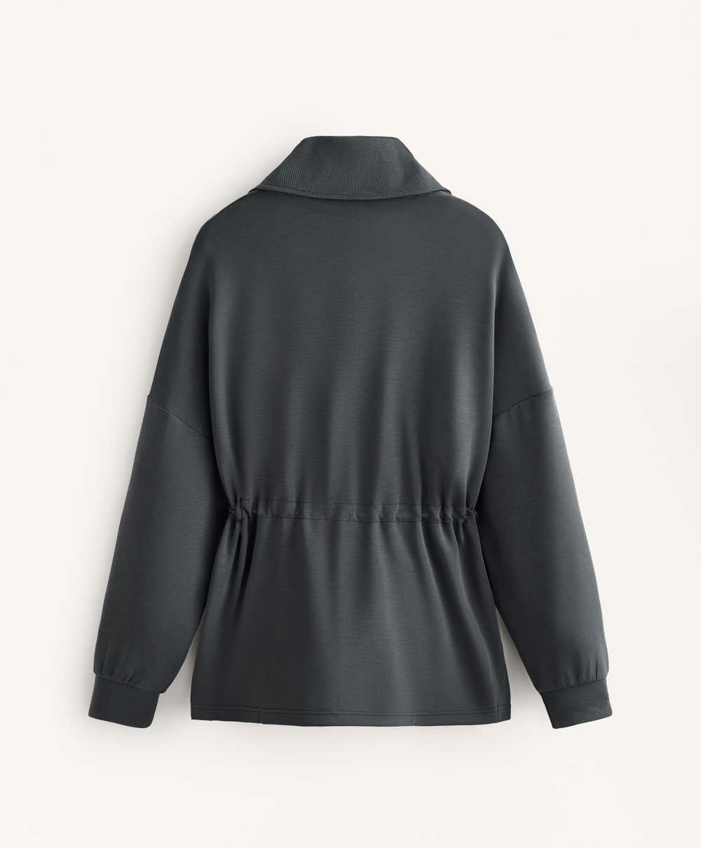 Oysho Толстовка на молнии до середины груди, асфальтовый