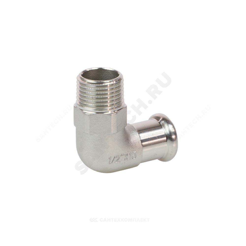 Угольник сталь нерж AISI 316L 90гр Дн 22х3/4" Ру16 пресс/НР Inoxpres RM 197304022