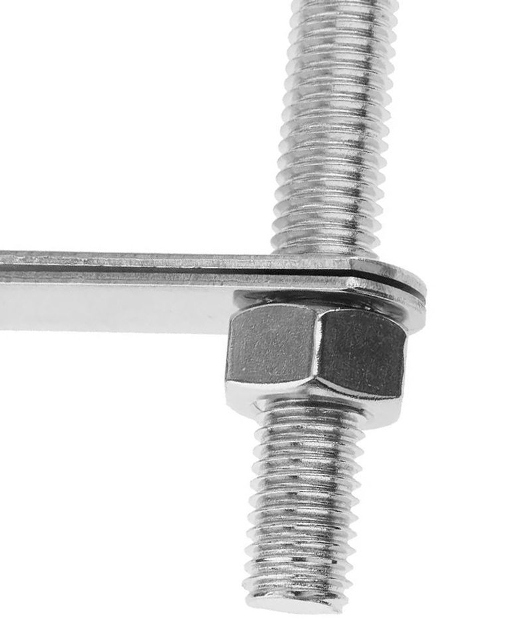 Рым-болт U-образный с 2 гайками и 2 крепежными пластинами 12x150 мм. (10014309)