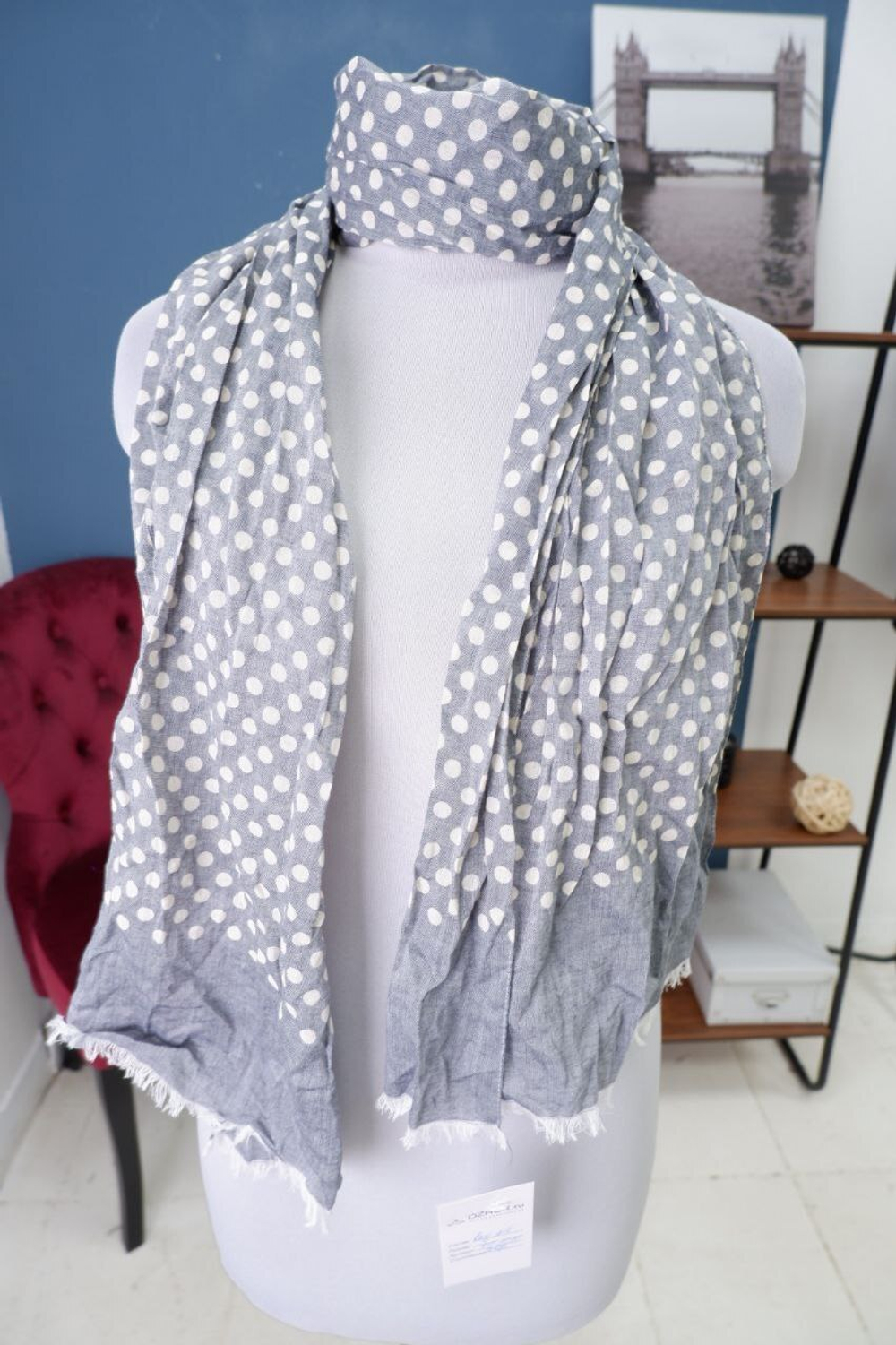 Шарф в горошек