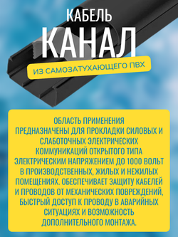 Кабель-канал "Арктика" RuVinil 74х55 ЧЁРНЫЙ - 2 метра