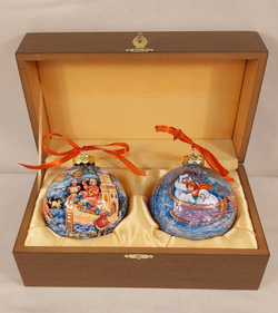 Набор новогодних шаров с ручной росписью "По-щучьему веленью" и "Снежная королева"