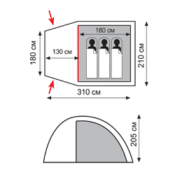 Totem палатка Apache 3 V2, зеленый