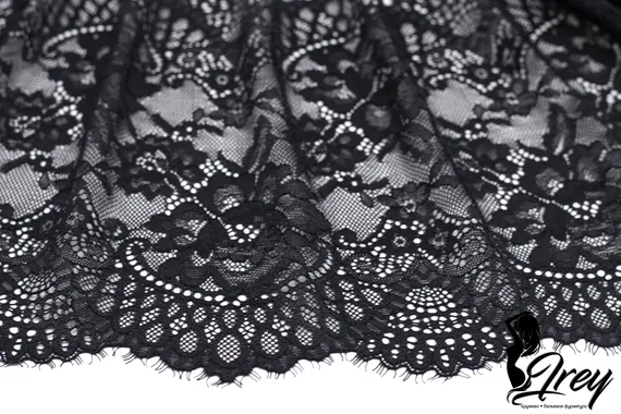 03-72 Кружево эластичные реснички 22 см, черный 170