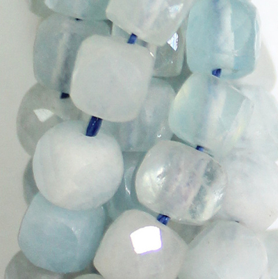 Аквамарин куб юв. огранка бусины 4.5мм