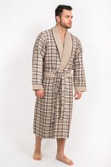 Вафельный мужской халат Gentelmen Style бежевый
