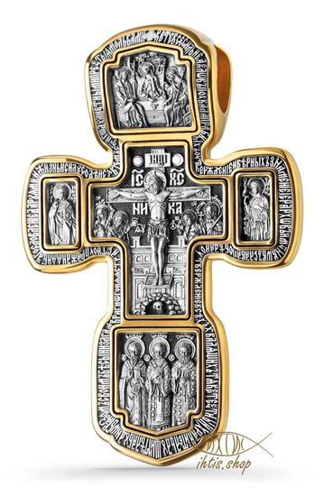 Православный Крест. Распятие Христово. Святая Троица. Свт. Николай Чудотворец. Мч. Трифон. Три Святителя. Икона Божией Матери «Толгская». Ангел Хранитель. Прп. Сергий Радонежский. Свт. Спиридон Тримифунский.