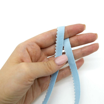 Резинка отделочная с фестончатым краем ГОЛУБОЙ, 10мм