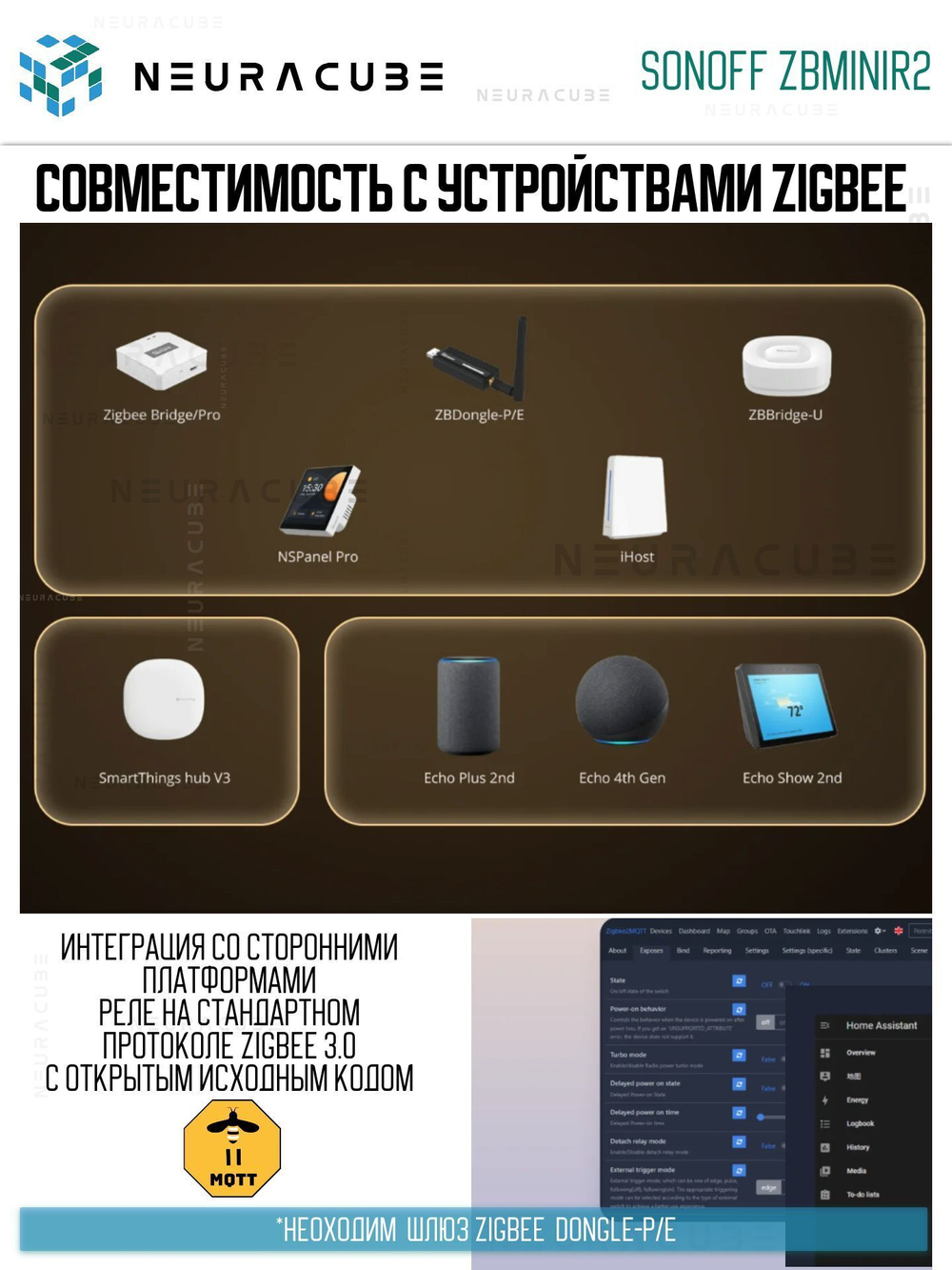 Zigbee реле Sonoff ZBMINIR2 Extreme, 10А/2200Ватт (Работает с Алисой, Сбер Салют)