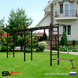 Уличная шведская стенка Sv Sport рукоход х 2 У50911 (Турник/Брусья/Скамья/Кронш бокс)