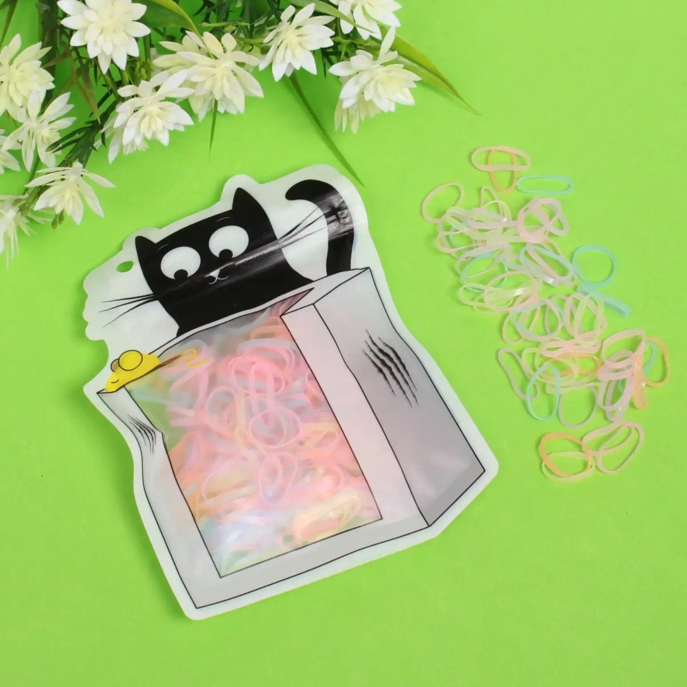 Резинки для волос силиконовые 100шт «Mini miracle - Лилу» , цвет микс , 11*14,5см.