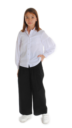 Блузка школьная белая бамбук для девочки 7-16 лет Fleur de Vie