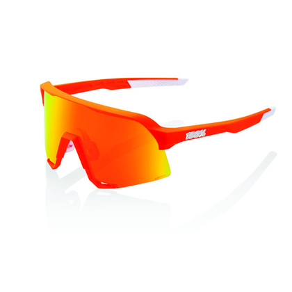 Спортивные очки с диоптриями 100% S3 / Soft Tact Neon Orange / HiPER Red Multilayer Mirror Lens