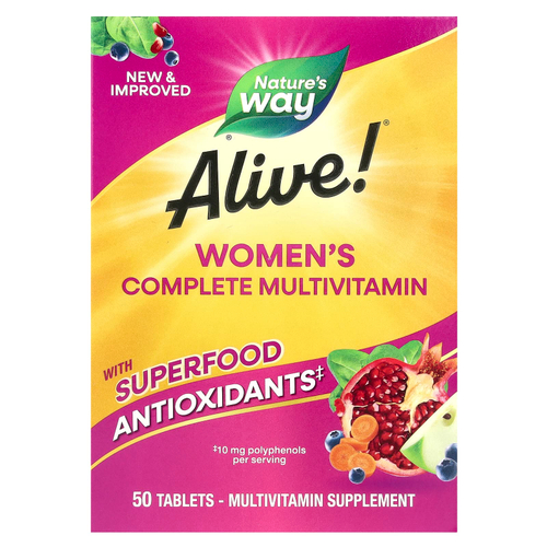 Nature's Way, Alive!®, мультивитаминный комплекс для женщин, 50 таблеток