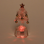 Сувенир с подсветкой «Морозная ёлочка» 7,5*2 см , золото