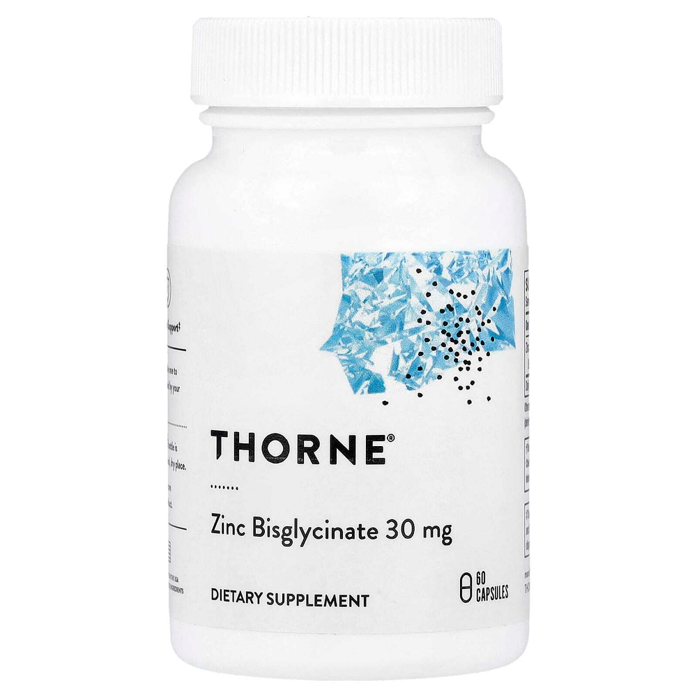 Thorne, Бисглицинат цинка, 30 мг, 60 капсул