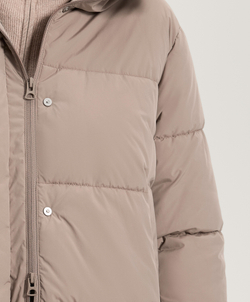 Oysho Водоотталкивающая утепленная куртка Primaloft®, серо-коричневый