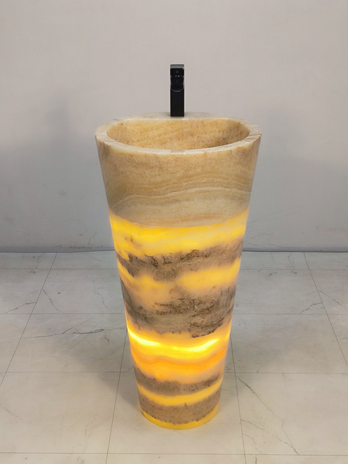 Раковина напольная из оникса Yellow ON-61346 (45*45*90)