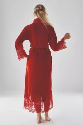 Халат женский велюровый Kleopatra 0383 красный NUSA Турция