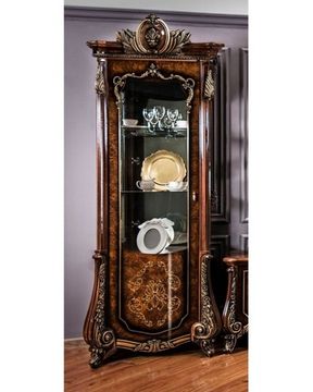 Шкаф-витрина МАРСЕЛЛА корень дуба глянец