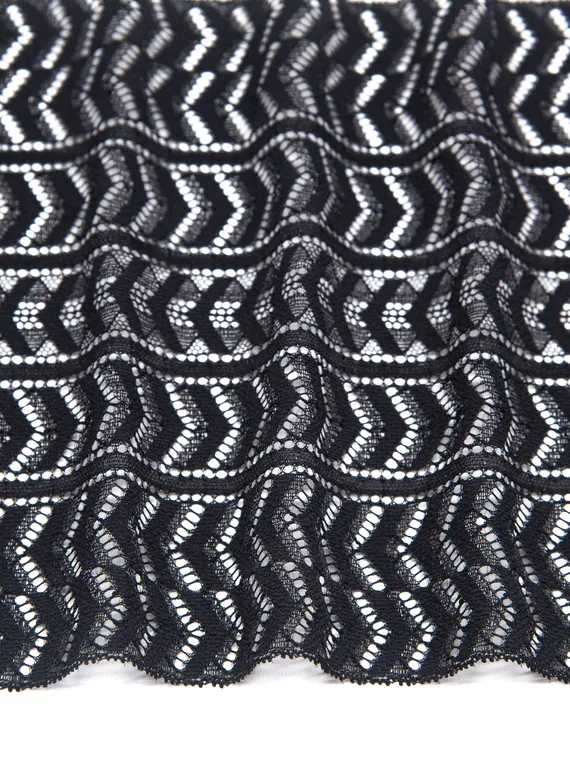 274 Кружево эластичное 19 см, Италия, черный 170