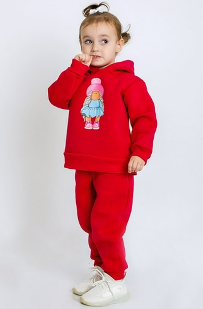 Костюм для девочек (джемпер+брюки) КМ-838/3 "Пупсан-3" р.104 малиновый (Ивашка)