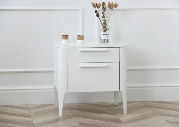 Тумба прикроватная Type 2 ящика ширина 50 см (белый)